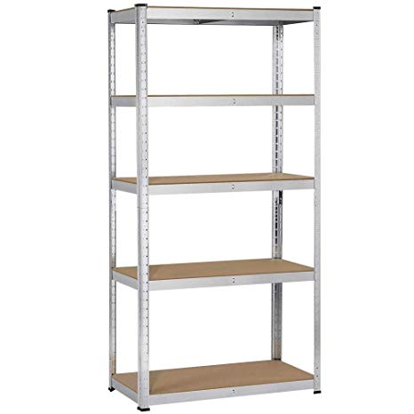 Yaheetech Heavy Duty Steel Garage Shelving Utility Storage Rack Adjustable Boltless 5-Shelf Shelving Unit Space Saver Display Stand, 71 inches Height