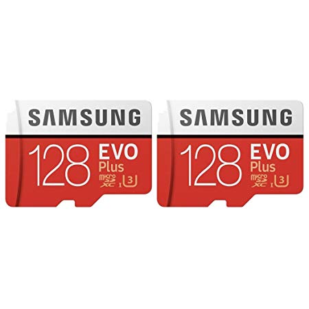 Samsung 2 Pack 128GB EVO Plus Class 10 Micro SDXC with Adapter (MB-MC128GA)