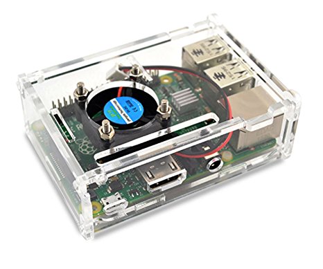 LANDZO Clear Acrylic Case with Fan for Raspberry Pi 3 and Pi 2 Model B