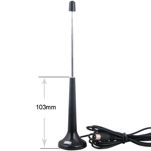 August DTA206 Digital TV Extendable Antenna - Portable Indoor/Outdoor Aerial for USB TV Tuner / Digital Television / DAB Radio - With Magnetic Base and Extendable Rod