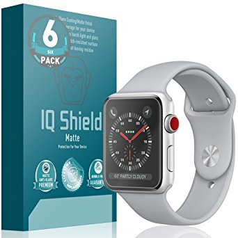 Apple Watch Screen Protector Screen Protector (38mm Series 3/2/1 Compatible)(6-Pack), IQ Shield Matte Full Coverage Anti-Glare Screen Protector for Apple Watch Bubble-Free Film