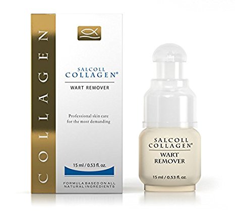 SALCOLL COLLAGEN Fast Acting Wart Remover - Natural Painless Wart Plantar Formula | Easy to Apply Common Wart Remover – Stops Wart Regrowth (15ml)