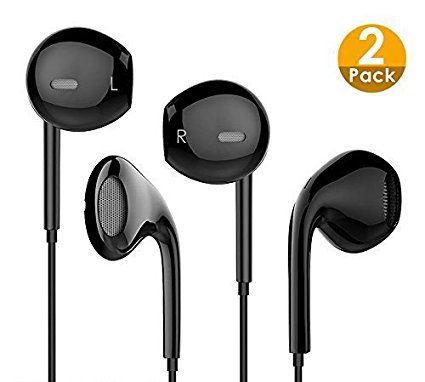 AY Cellular Wired earbuds earphones high fidelity sound bass work out sweat proof phones with microphone for all phones and tablets with 3.5MM plug (Black)