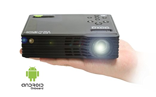 AAXA LED Android Pico/Micro Portable Smart Home Theater Projector with LED, WXGA 1280x800 Resolution, 550 Lumens, Android OS, WiFi, Bluetooth, HDMI, VGA, 20,000 Hour LED Life, DLP (Refurbished)