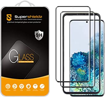 Supershieldz (2 Pack) Designed for Samsung Galaxy S20 5G / Galaxy S20 5G UW Tempered Glass Screen Protector with (Easy Installation Tray), (3D Curved Glass) Anti Scratch, Bubble Free (Black)