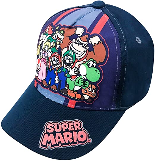 Nintendo Super Mario Family Navy Baseball Cap – Size Boys’ 4-14 [6014]