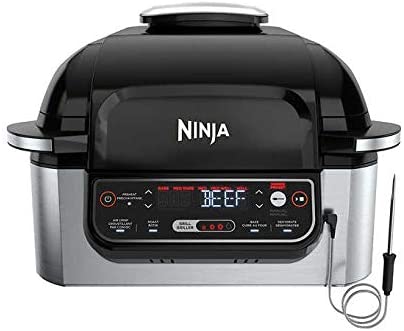 Ninja Foodi 5-in-1 Indoor Grill with Integrated Smart Probe, 3.9 L (4 qt.) Air Fryer