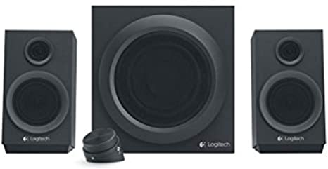 Logitech Z333 2.1 Multimedia Speaker System with Subwoofer, EU PLUG, Rich Bold Sound, 80 Watts Peak Power, Strong Bass, 3.5mm Audio and RCA Inputs, PC/PS4/Xbox/TV/Smartphone/Tablet/Music Player