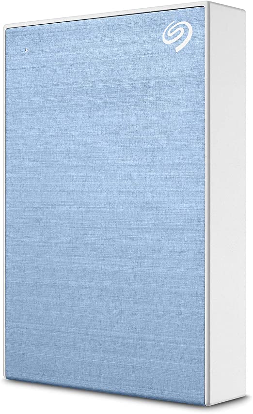 Seagate One Touch 4TB External HHD Drive with Rescue Data Recovery Services, Light Blue (STKC4000402)