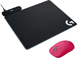 Logitech G Pro X Superlight Wireless Gaming Mouse   Powerplay Wireless Charging Mat Bundle - Magenta