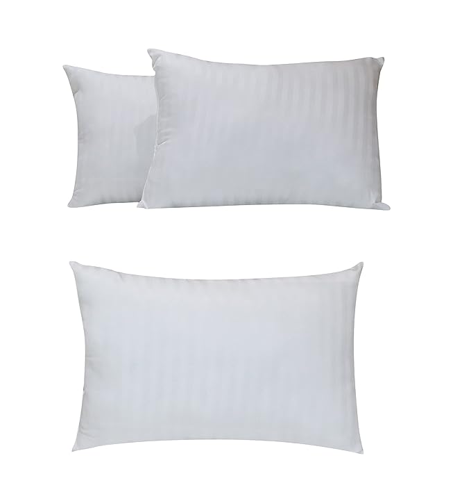 Habitat Rectangular 14x20 Inches Cushion, Set of 3, Microfiber Hotel Quality Premium Collection Very Soft Fibre Cushion, Lumbar Pillow Filler - White