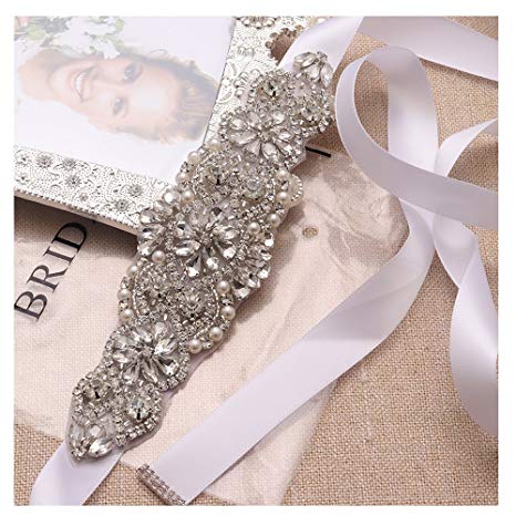 Yanstar Handmade Bridal Belt Wedding Belts Sashes Crystal Beads Belt For Bridal Gowns