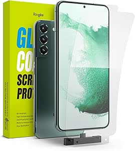 Ringke Glass Coated Screen Protector Compatible with Samsung Galaxy S22 Plus 5G 6.6-Inch, Anti-Fingerprint Coating with Easy Installation Tool