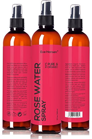 ORGANIC ROSE WATER SPRAY - 100% Pure & Natural Facial Toner with Uplifting Floral Scent - SEE RESULTS OR. Just a few sprays & your face feels amazingly fresh with tender smell of roses!