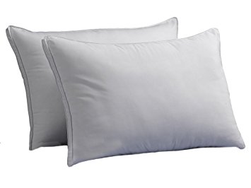 FIRM Exquisite Hotel Luxury Plush Down-Alternative Pillows 2-Pack, King Size, Gel-Fiber Filled, Hypoallergenic, Peachy FIRM Microfiber Gusseted shell - FIRM Density, Ideal For Side/Back Sleepers