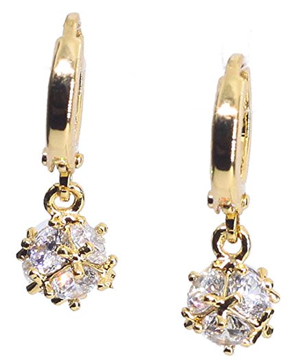 CAETLE ® Golden Crystal Ball Hook Earrings