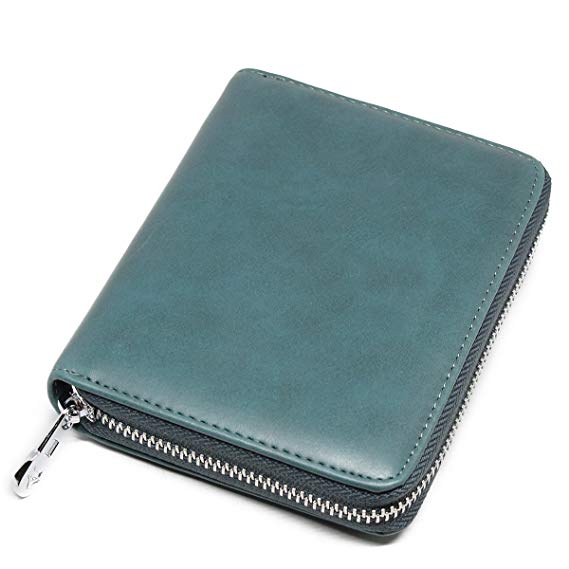 imeetu Genuine Leather Credit Card Wallet Holder Case RFID Blocking Travel Passport Wallet Secure 24 Slots
