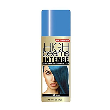high beams Intense Temporary Spray on Hair Color, Headbangin Blue #47, 2.7 Ounce