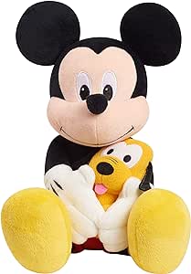 Disney Classics Lil Friends 11.5-inch Mickey Mouse and Pluto Plush Stuffed Animal, Plushie, Kids Toys for Ages 2 Up by Just Play