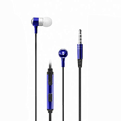 SoundOriginal 3.5mm Cellphone Stereo In-ear Earbuds Metal Earphone Headphone Headset with Microphone and Volume Control, Works for Iphone6 5s 5 5c 4s 4 Samsung Galaxy S6 S5 S4 S3 etc..(Darkblue)