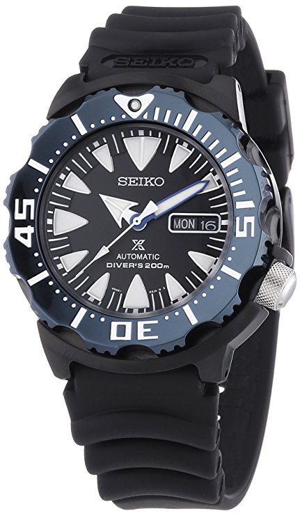 Seiko Prospex Dive Automatic Black Dial Black Polyurethane Mens Watch SRP581