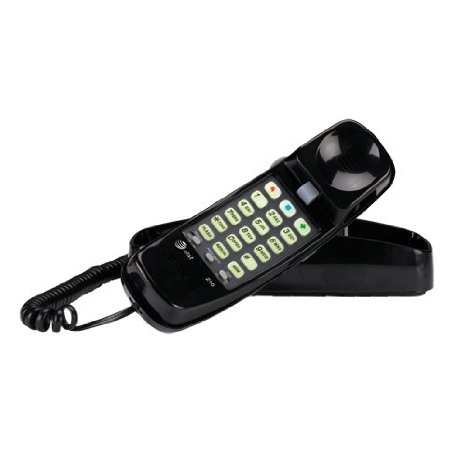 AT&T 210M Trimline Corded Phone, Black, 1 Handset