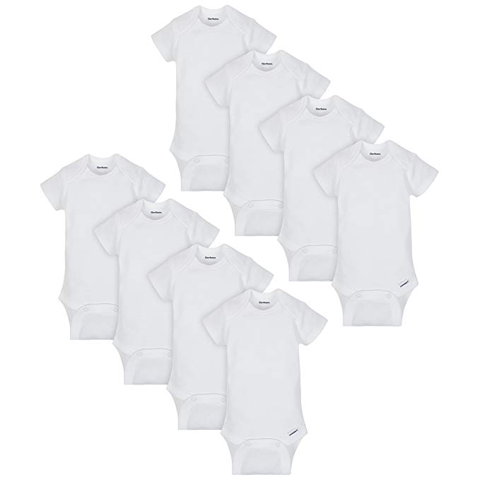 Gerber Baby Boys' 8-Pack Short-Sleeve Onesies Bodysuit Bundle