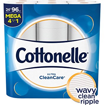Cottonelle Ultra CleanCare Toilet Paper, Strong Bath Tissue, 24 Mega Rolls