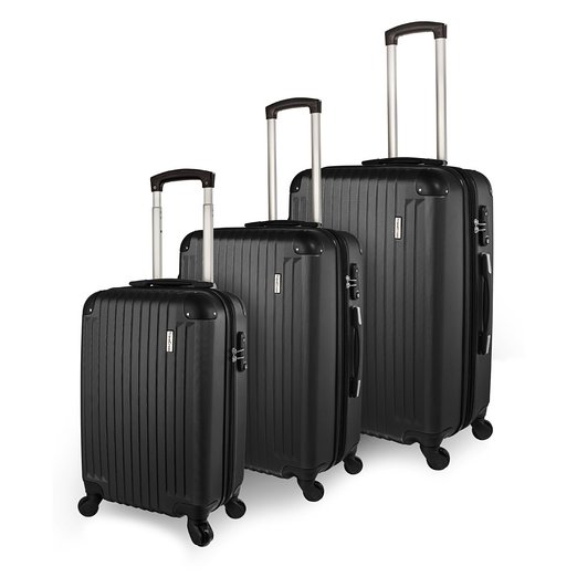 TravelCross Luggage 3 Piece (ABS) Spinner Set w/ TSA lock and Global Tracking System