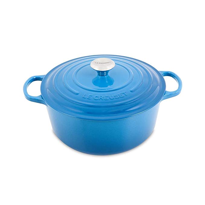 Le Creuset Signature Cast Iron Round Casserole, 28 cm - Marseille Blue