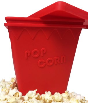 Microwave Popcorn Popper - No Oil Required- 1.5 Quart Silicone Popcorn Maker & Bowl by Kentone