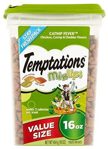 TEMPTATIONS MixUps Cat Treats (Chicken, Catnip, Cheddar, 16 oz. -Pack of 3)