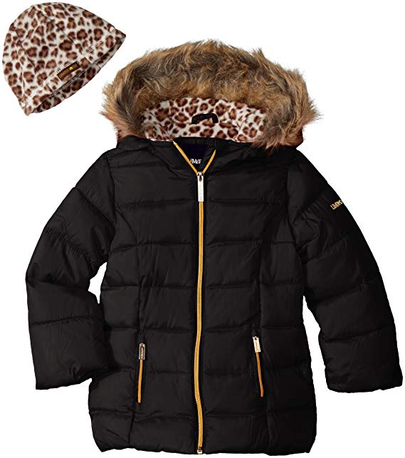 Limited Too Girls' Too Faux Down Puffer W/Polar Fleece Hat