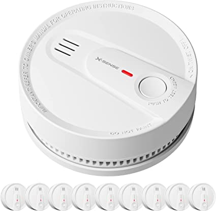 X-Sense Smoke Alarm, 10-Year Lithium Battery Life Fire Alarm with LED Indicator, Compliant with UL 217 Standard, SD2L0AX, Pack of 10