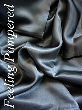 4 Pcs Luxurious 100% Mulberry Silk Charmeuse Sheet Set King Dark Gray Half of Retail!