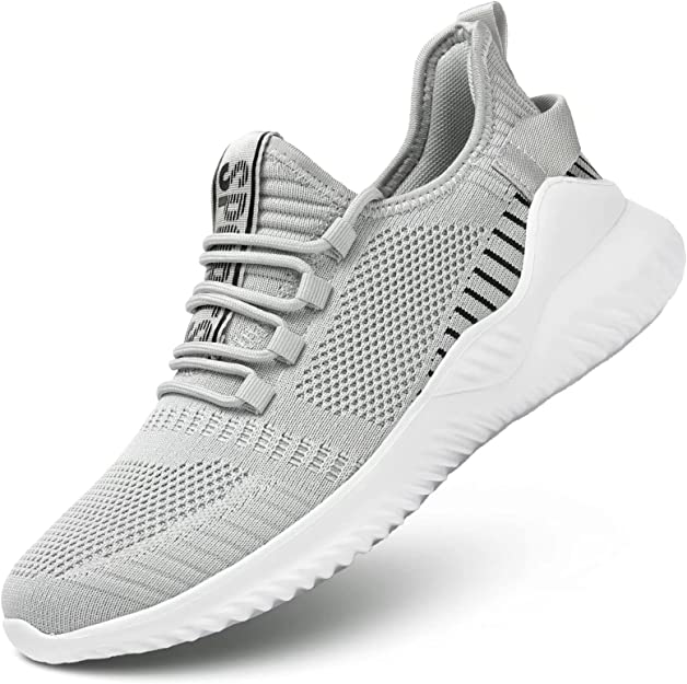 Mens Running Shoes Lightweight Comfort Casual Slip on Tennis Walking Sport Sneakers Mesh Work Gym Soft Sole