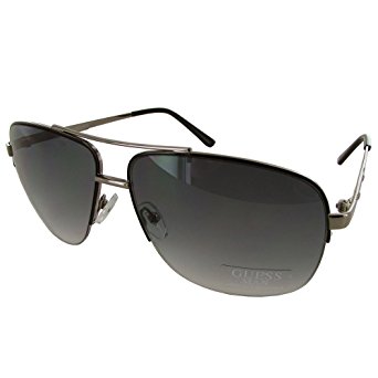 Guess Mens GU6745 Rectangular Half Rim Aviator Fashion Sunglasses