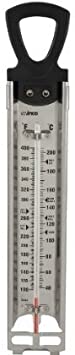 Winco - Deep Fry/Candy Thermometer with Hanging Ring, (2-Inch by 11-3/4-Inch) (Silver) (2 pack)