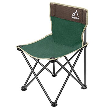 Terra Hiker Portable Chair, Camping Chair, Beach Chair with Mesh Pocket and Carry Bag, 14.4 x 14.4 x 22.6 in (37 x 37 x 58 cm), for Kids