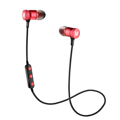 PluStore Wireless Sport Headphones Bluetooth Headset With Hifi Stereo Sound Sweatproof In-ear Earbuds and Noise Cancellation