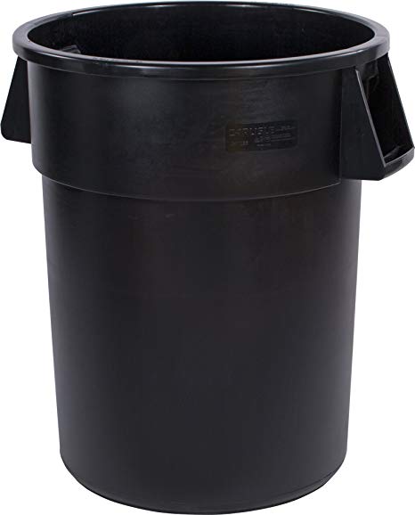 Carlisle 34105503 Bronco Round Waste Container Only, 55 Gallon, Black