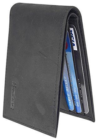 Simpac Ultimate Slim Mini Wallet Front Pocket Minimalist Wallet Bifold Genuine Leather RFID Blocking
