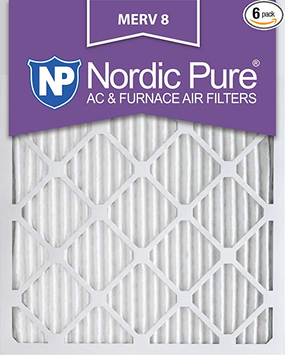 Nordic Pure 12x18x1 MERV 8 Pleated AC Furnace Air Filters, 6 Pack 12x18x1