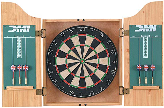 DMI Sports Deluxe Dartboard Cabinet Set - Multiple Finishes Available