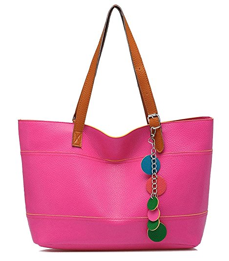 Women Tote Handbags,Pebble Grain PU Leather Patchwork Handbag Tote Purse By C&L