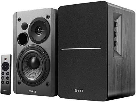 Edifier【Upgraded】 R1280DBs Active Bluetooth Bookshelf Speakers - Optical Input - 2.0 Wireless Studio Monitor Speaker - 42W RMS with Subwoofer Line Out - Black