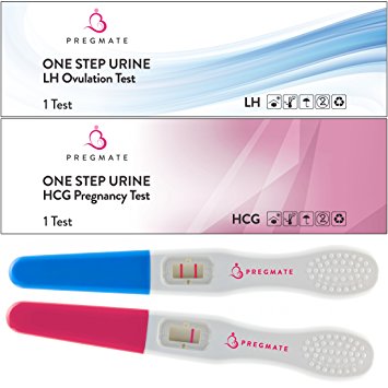 PREGMATE 20 Ovulation (LH) Plus 5 Pregnancy (HCG) Midstream Tests Sticks Strips Combo Predictor Kit Pack (20 LH   5 HCG)
