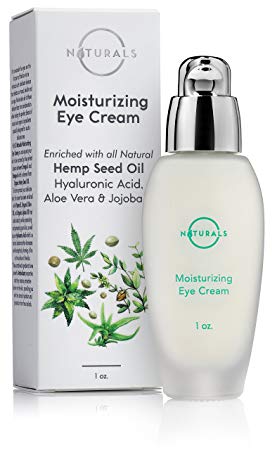 O Naturals Organic Hemp Seed Oil Anti-Aging Eye Cream for Sensitive Skin Day & Night. Moisturizes, Reduces Fine Lines & Wrinkles Under & Around Eyes. W/ Hyaluronic Acid, Jojoba Oil, Shea Butter. 1 oz.