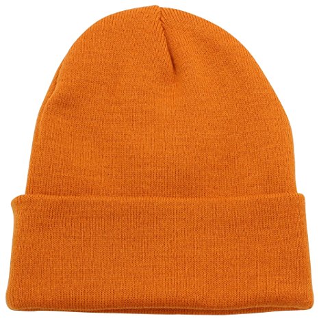 Top Level Unisex Cuffed Plain Skull Beanie Toboggan Knit Hat/Cap