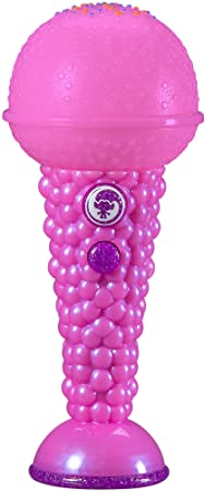 eKids Trolls World Tour Karaoke Sing Along Microphone for Kids, Built in Music, Flashing Lights, Real Mic, Toys for Kids Karaoke Machine, Pink